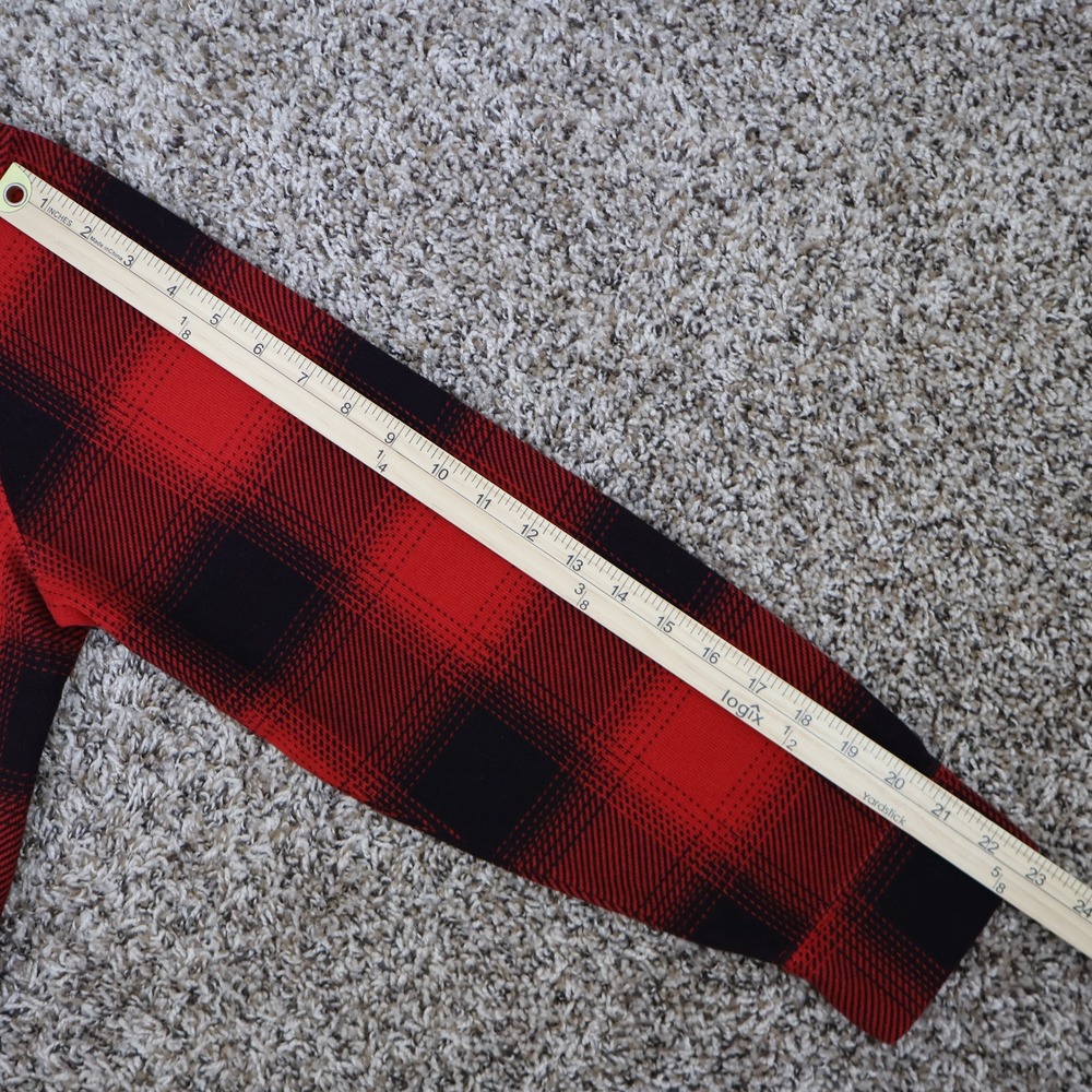 Polo Ralph Lauren Estate Rib Buffalo Plaid Quarter Zip Pullover Large Red Black - Picture 10 of 11